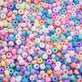 8/0 Frosted Opaque Glass Seed Beads, pastel tones