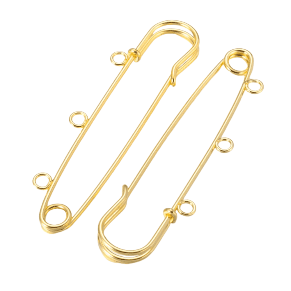 3 Inch (75mm) Kilt Pins with Loops, gold-plated