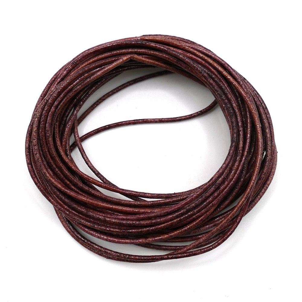 1.5mm Round Leather Cord, heritage brown