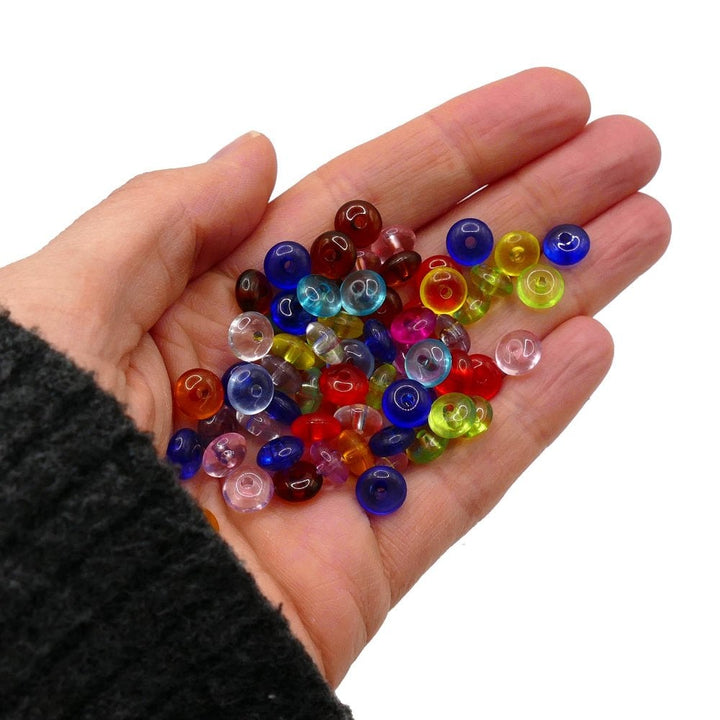 Doughnut 8x4mm Acrylic Bead Mix, multicoloured