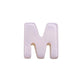 10x8mm 'M' Letter/Alphabet Bead Freshwater Shell Bead, white