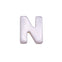 10x8mm 'N' Letter/Alphabet Bead Freshwater Shell Bead, white