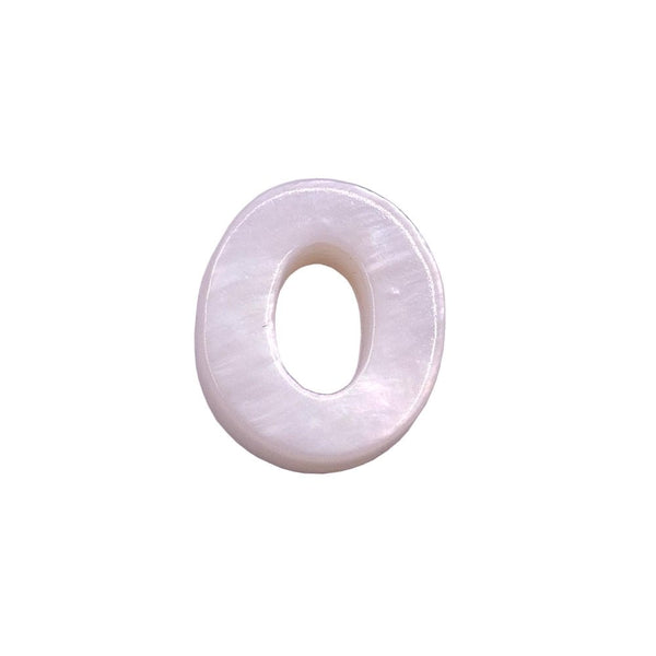 10x8mm 'O' Letter/Alphabet Bead Freshwater Shell Bead, white
