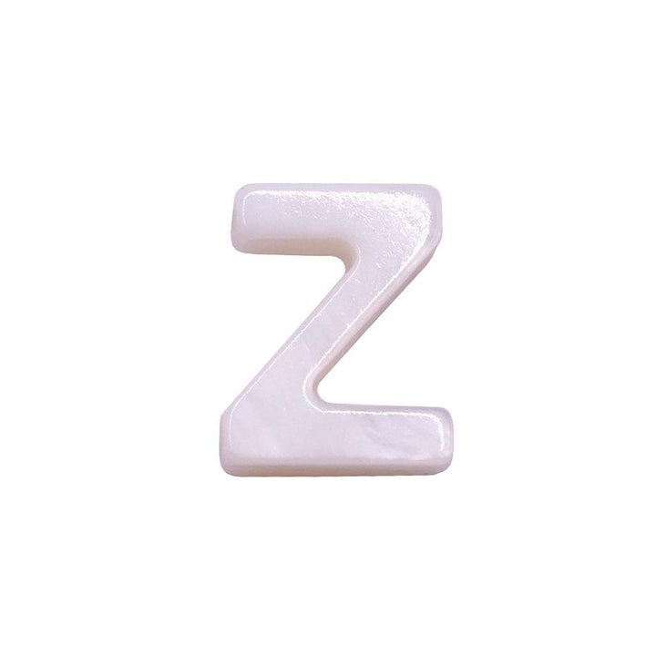10x8mm 'Z' Letter/Alphabet Bead Freshwater Shell Bead, white