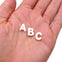 10x8mm 'M' Letter/Alphabet Bead Freshwater Shell Bead, white, additional photo
