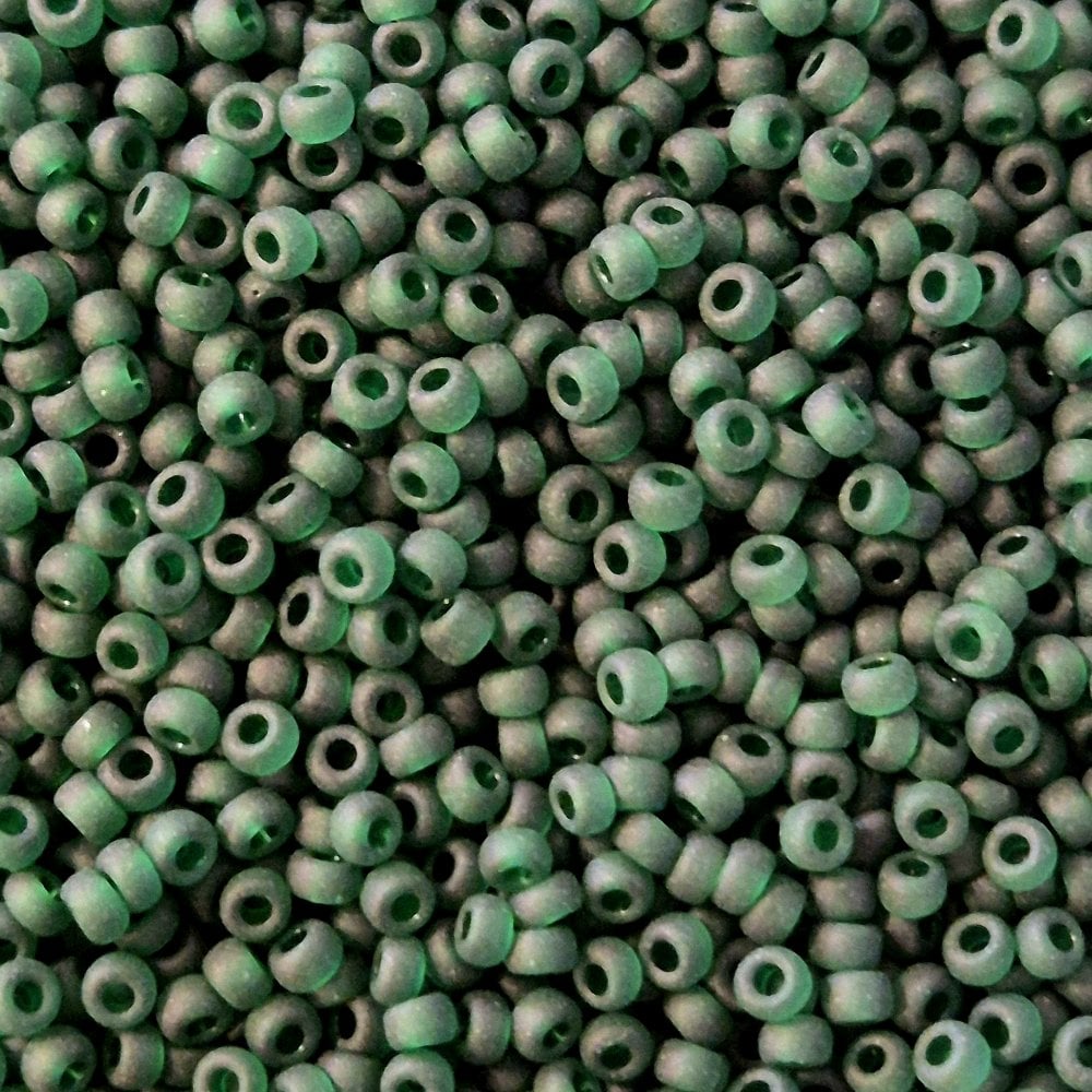 Miyuki Seed Beads 11/0, matte transparent emerald