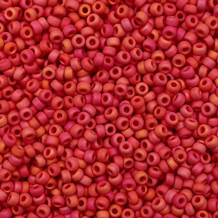 Miyuki Seed Beads 11/0, matte red AB