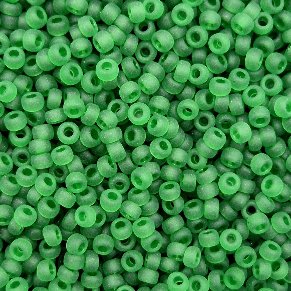 Miyuki Seed Beads 11/0, matte transparent green