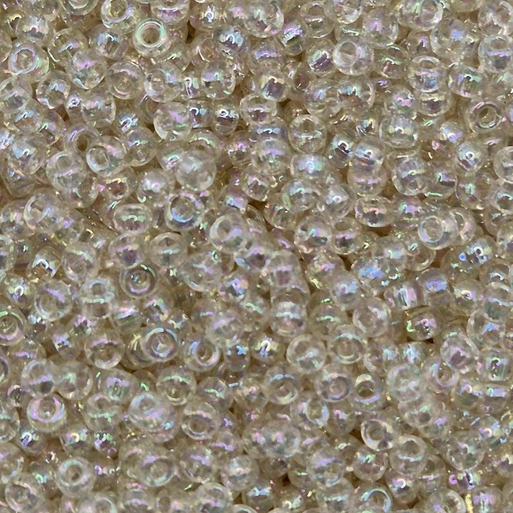 Miyuki Seed Beads 11/0, transparent crystal ivory gold lustre