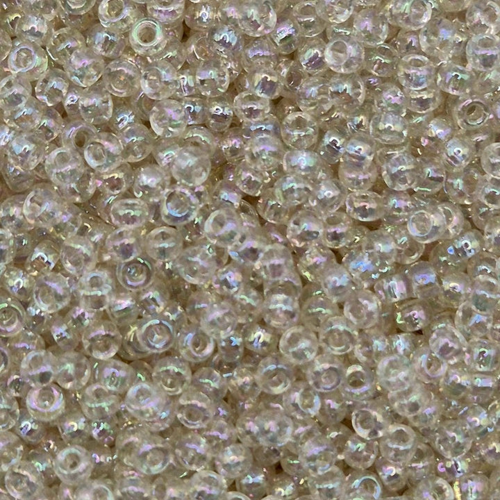 Miyuki Seed Beads 11/0, transparent crystal ivory gold lustre