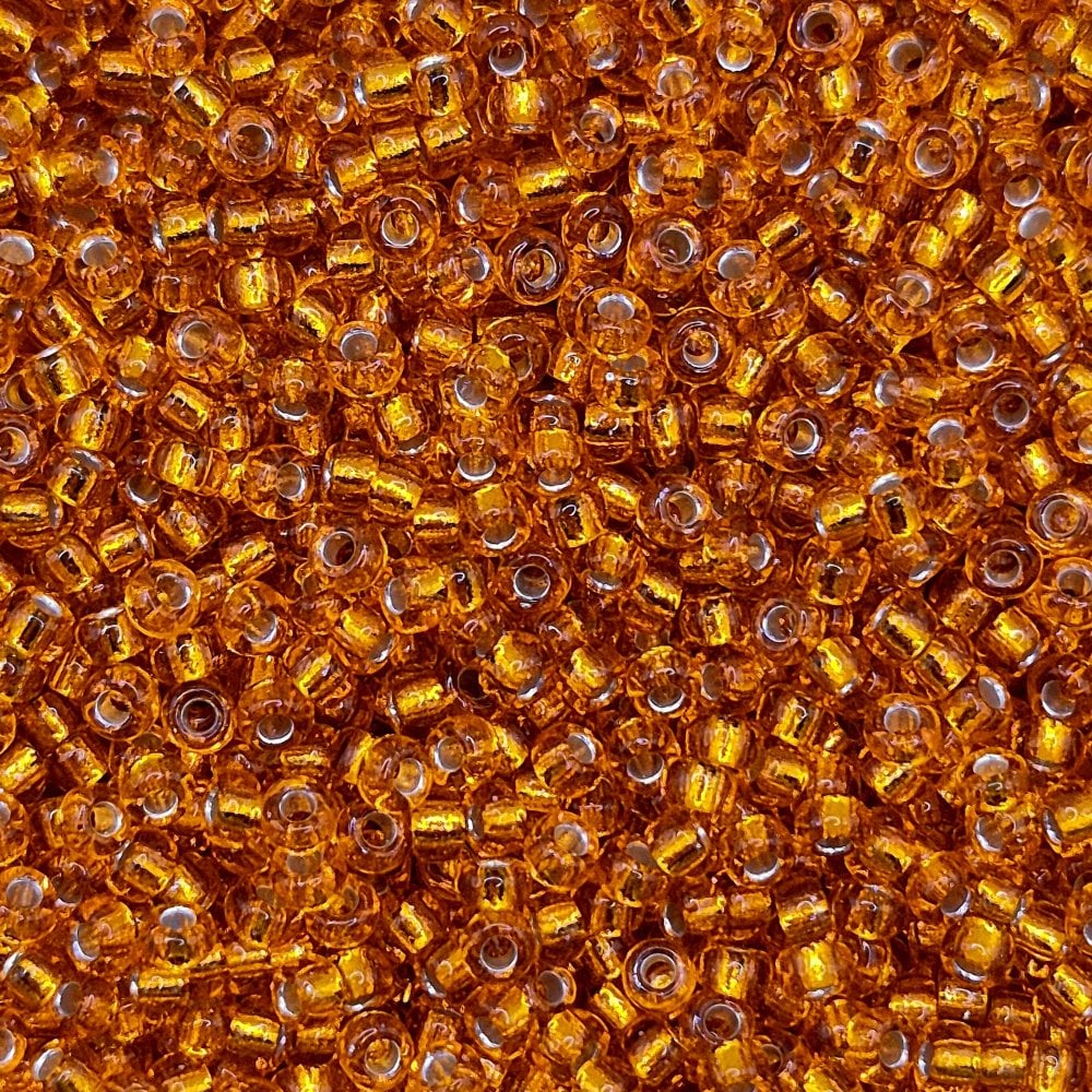 Miyuki Seed Beads 11/0, silver lined orange