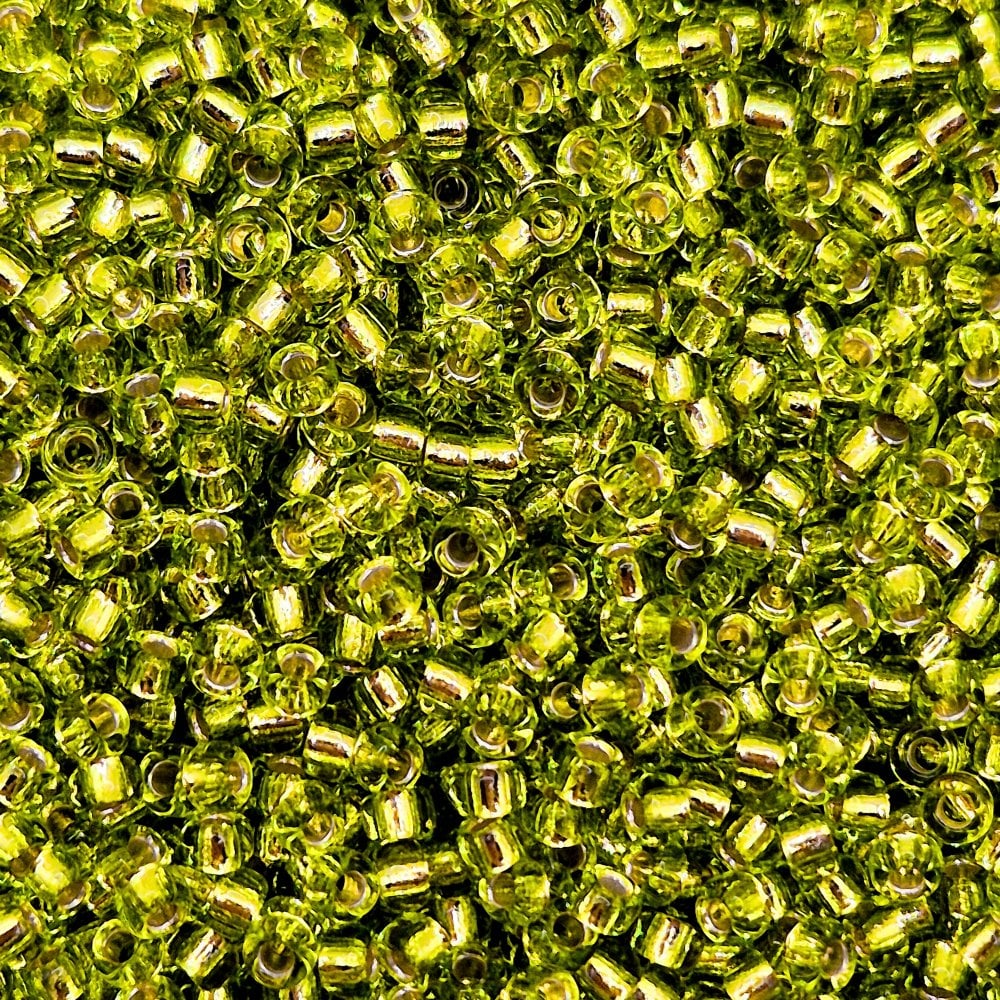 Miyuki Seed Beads 11/0, silver lined chartreuse