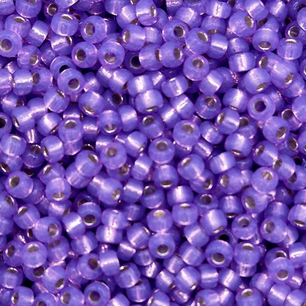Miyuki Seed Beads 11/0, lilac silver lined alabaster