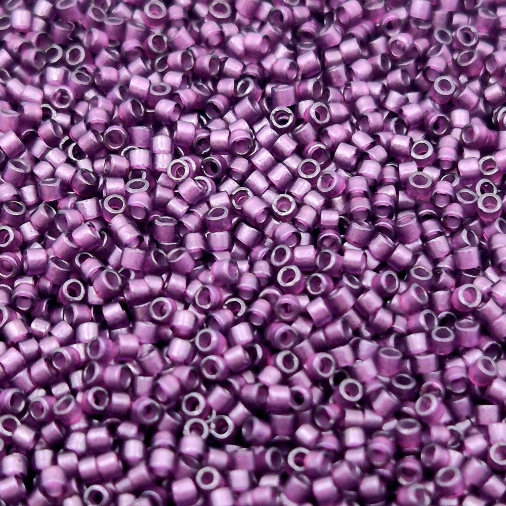 Miyuki 11/0 Delica Seed Beads, dyed matte transparent purple (DB784)