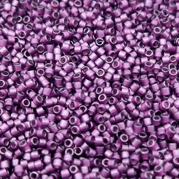 Miyuki 11/0 Delica Seed Beads, dyed matte transparent purple (DB784)