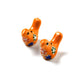 Handmade Porcelain Bird Beads 20x16mm, orange