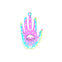 304 Stainless Steel Palm w/eye Pendant 30x18mm, rainbow