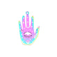 304 Stainless Steel Palm w/eye Pendant 30x18mm, rainbow