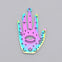 304 Stainless Steel Palm w/eye Pendant 30x18mm, rainbow, additional photo