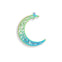 304 Stainless Steel Half Moon Pendant 40x34mm, rainbow, additional photo