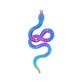 304 Stainless Steel Snake Pendant 63x25mm, rainbow