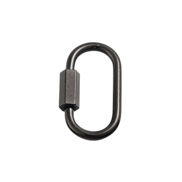 304 Stainless Steel Carabiner Lock Clasp 21x11mm, pvd-black-plated