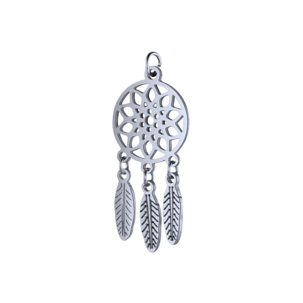 304 Stainless Steel Dreamcatcher Pendant 30x14mm