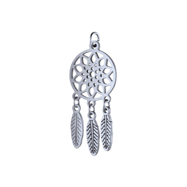 304 Stainless Steel Dreamcatcher Pendant 30x14mm
