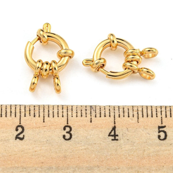 304 Stainless Steel Bolt Ring Clasp 10mm, gold-plated, additional photo