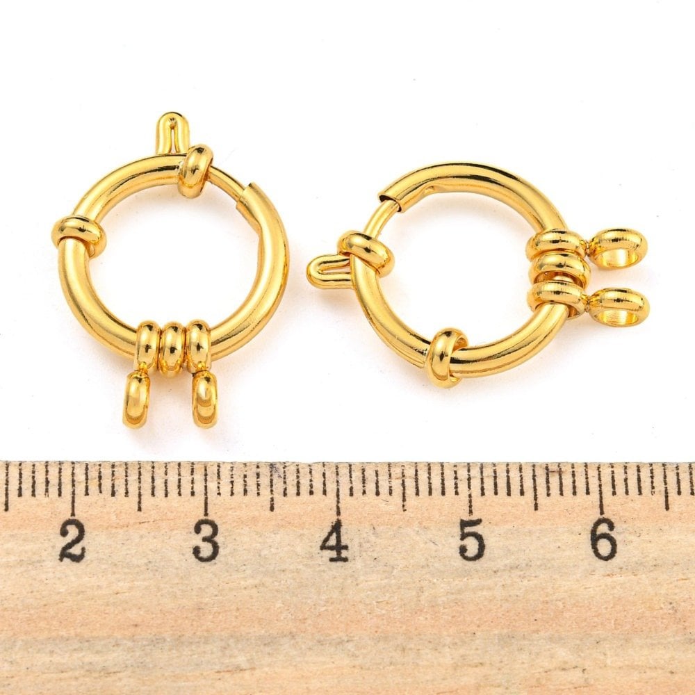 304 Stainless Steel Bolt Ring Clasp 18mm, gold-plated, additional photo