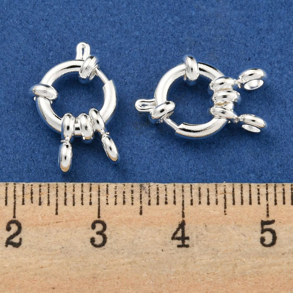 304 Stainless Steel Bolt Ring Clasp 10mm, silver-plated, additional photo
