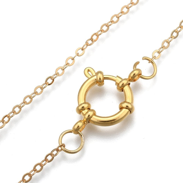 304 Stainless Steel Bolt Ring Clasp 14mm, gold-plated, additional photo
