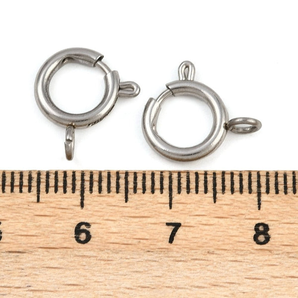 304 Stainless Steel Bolt Ring Clasp 10mm, original colour, additional photo