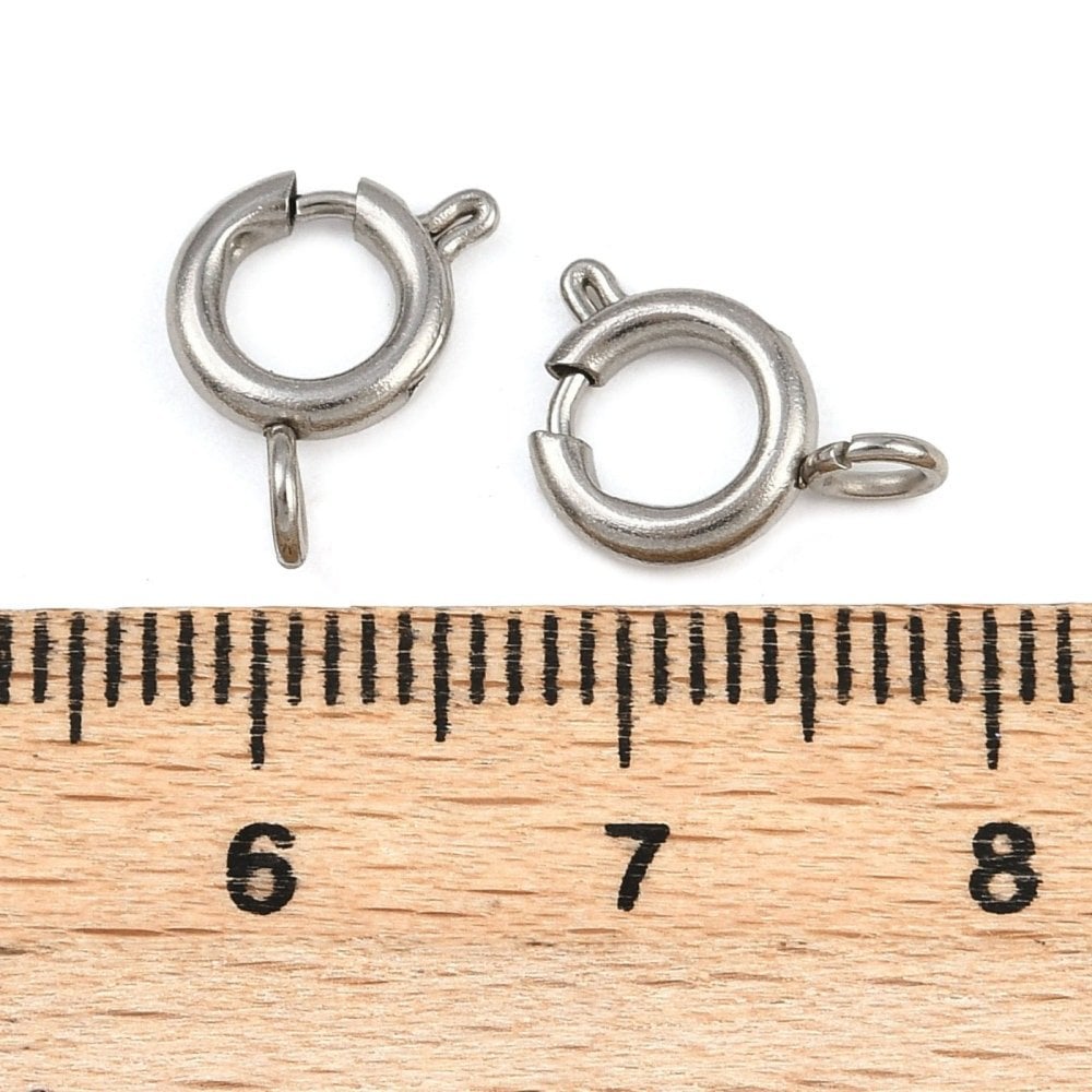 304 Stainless Steel Bolt Ring Clasp 8mm, original colour, additional photo