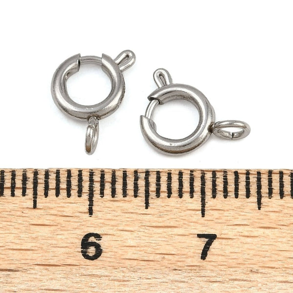 304 Stainless Steel Bolt Ring Clasp 7mm, original colour, additional photo