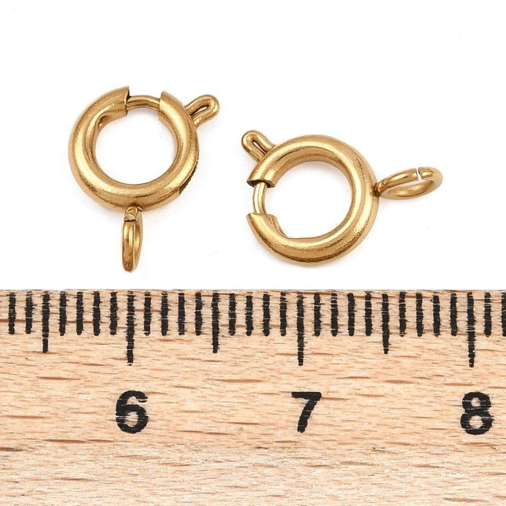 304 Stainless Steel Bolt Ring Clasp 12mm, gold-plated, additional photo