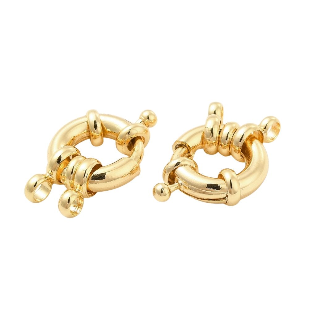 Bolt Ring Clasp 14mm, gold-plated, additional photo