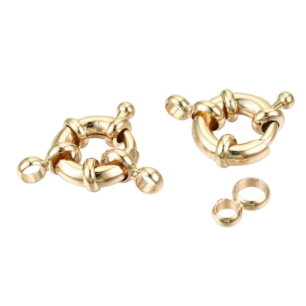 Bolt Ring Clasp 12mm, gold-plated, additional photo