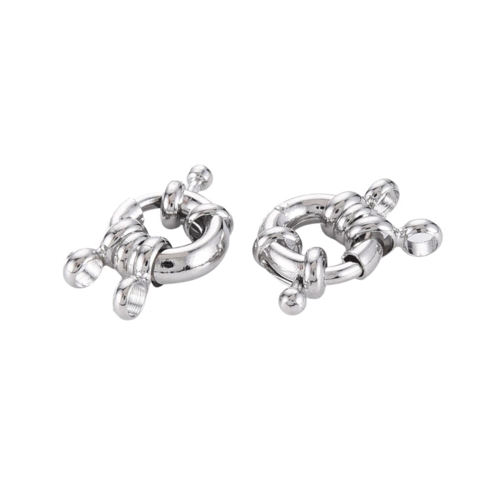 Bolt Ring Clasp 12mm, dark-silver-plated, additional photo