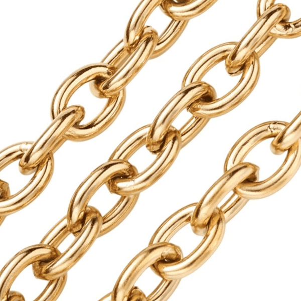 304 Stainless Steel Cable Chain 8x6mm, antique-gold-plated