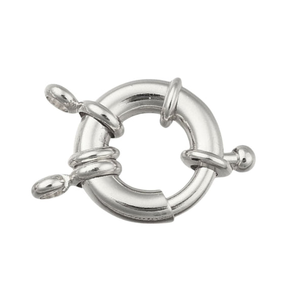 Bolt Ring Clasp 12mm, dark-silver-plated