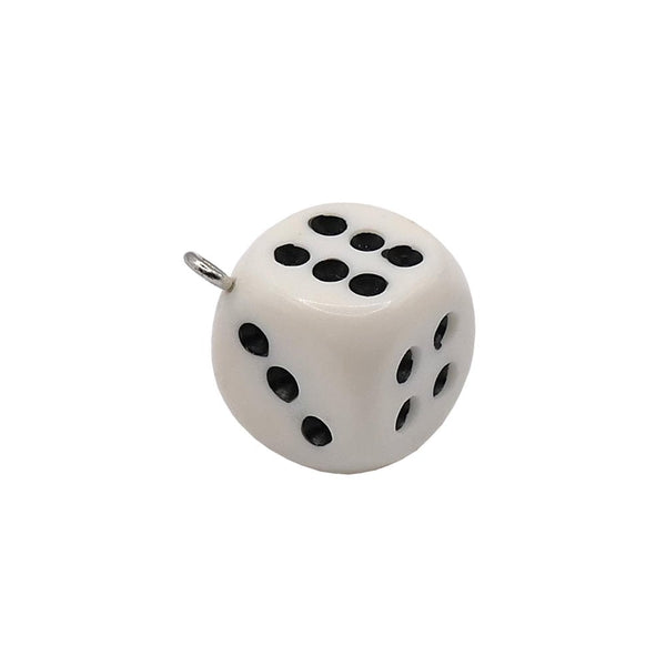 Acrylic Dice Pendant 24mm, white