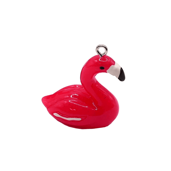 Acrylic 3D Flamingo Pendant 32x30mm, pink