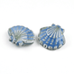 Handmade Glazed Porcelain Shell Beads 25mm, blue/green, additional photo