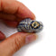 Handmade Glazed Porcelain Ammonite Beads 40mm, blue/cream, additional photo