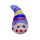 Handmade Glazed Porcelain Clown Beads 26mm, blue/multi