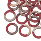 28x3mm Resin & Walnut Ring Pendant, walnut/cranberry
