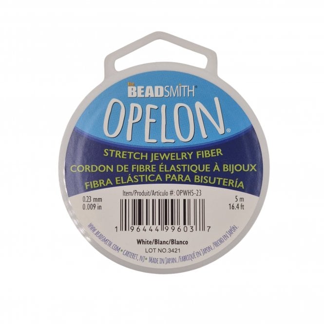 0.23mm Opelon Stretch Jewelry Fiber - White - 5 metres
