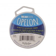 0.8mm Opelon Stretch Jewelry Fiber - White - 5 metres