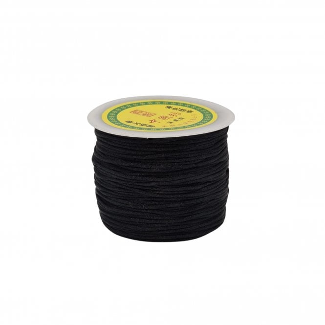 1.5mm Rattail Satin Cord - Black - 1 Roll (91m)